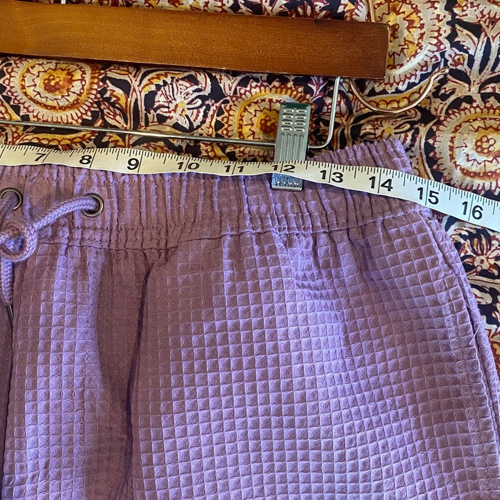 Negative Space Purple Drawstring Short Waffle Kni… - image 7